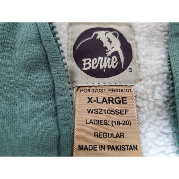 Berne Ladies X-Large Green Sherpa-Lined Zip-Up Hoodie - Picture 4 of 11